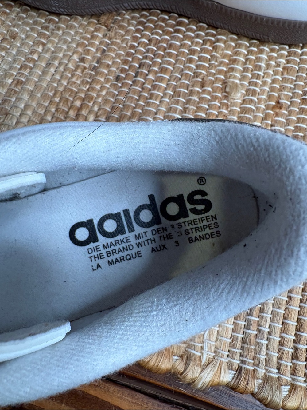 Adidas Samba White Lace Up Sneakers with Black Stripes Size 4.5 Youth - Picture 9 of 10